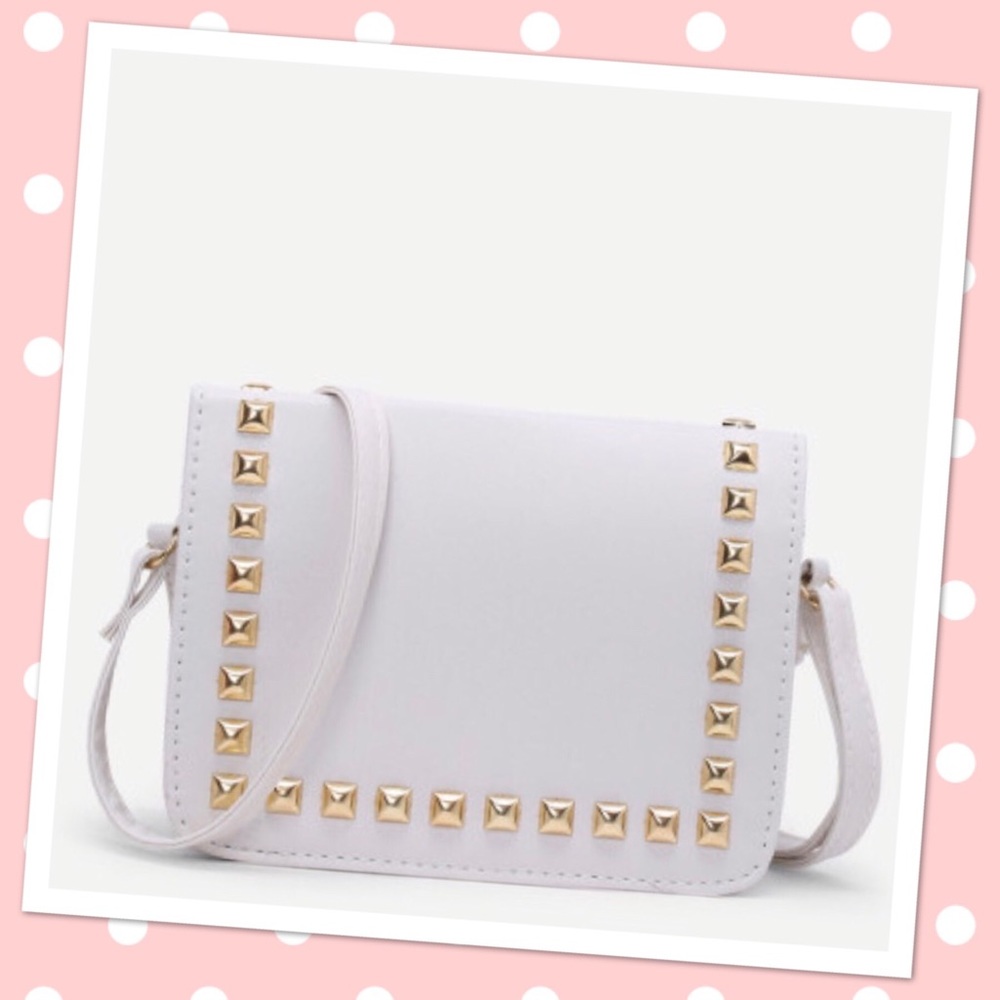 SALE!! White with gold studs purse